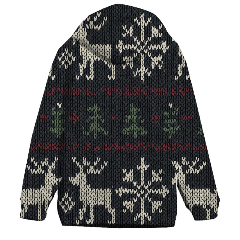 Nordic Knit Repeat On Charcoal Background hoodie styles