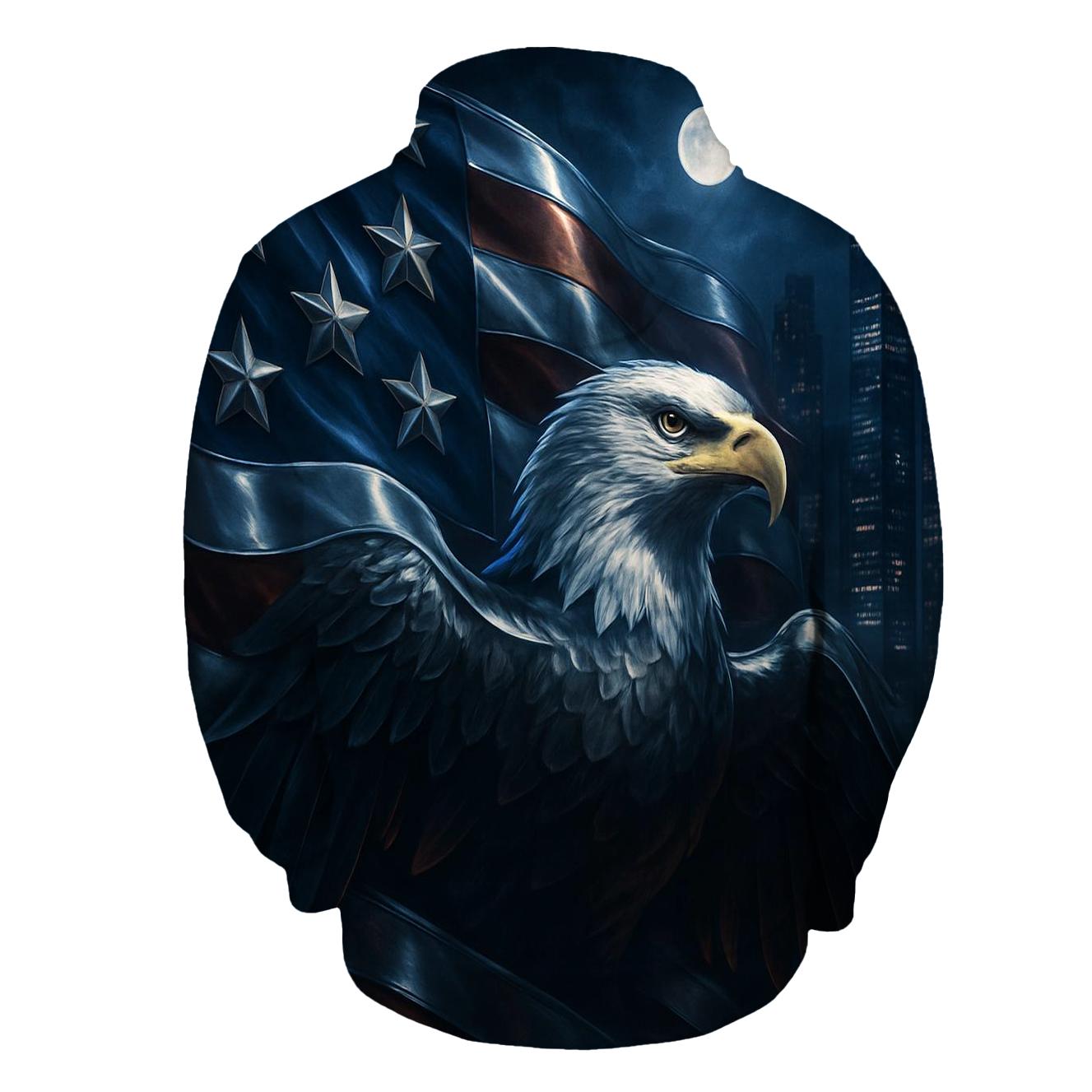 Midnight Eagle Banner zip-up hoodies