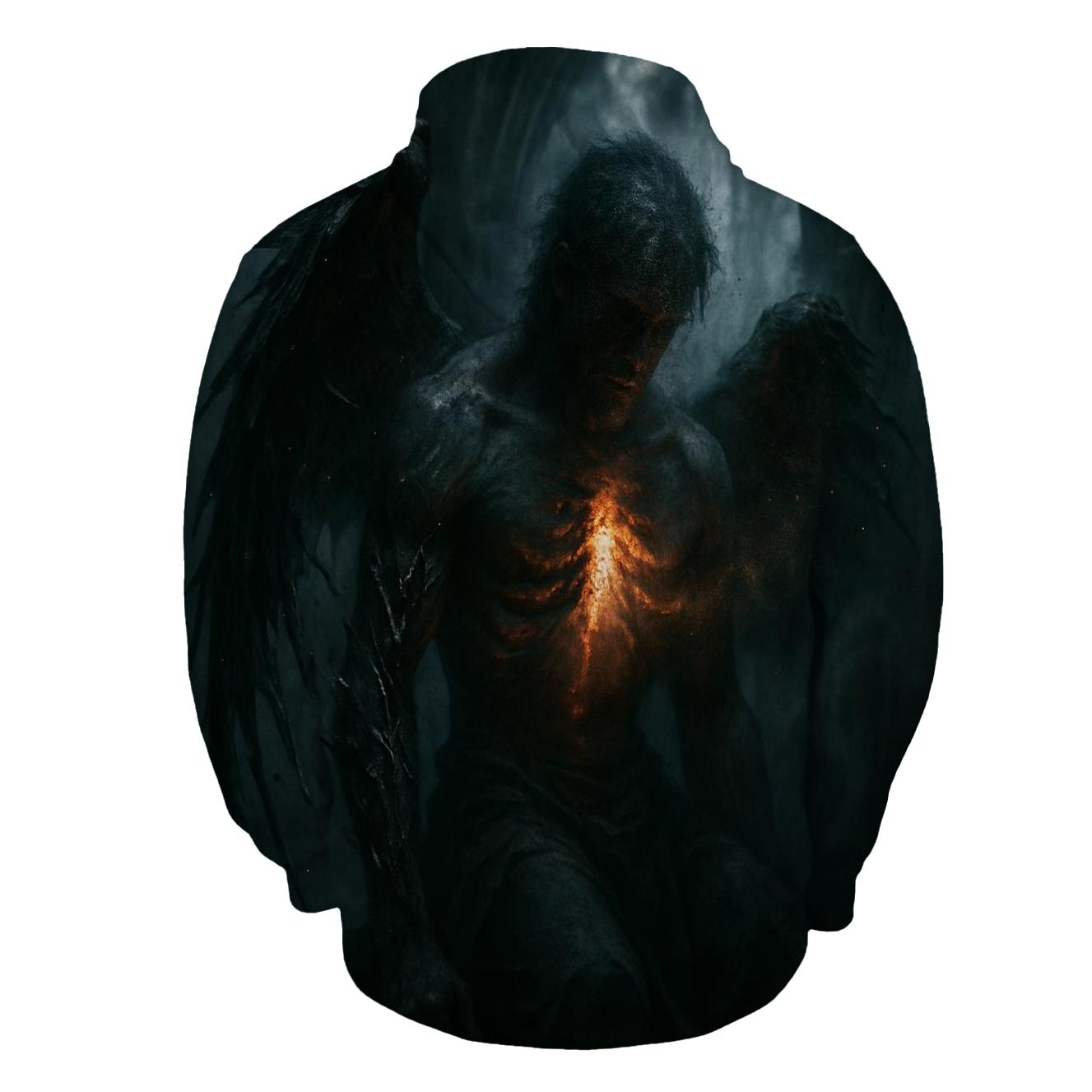 Ashen Fallen Angel printed hoodies