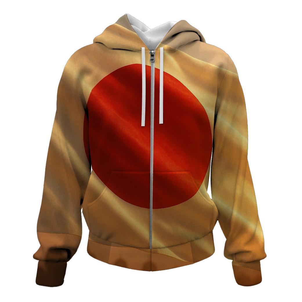 Sunlit Japanese Silk Wave zip-up hoodies