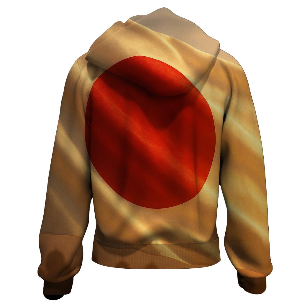 Sunlit Japanese Silk Wave zip-up hoodies