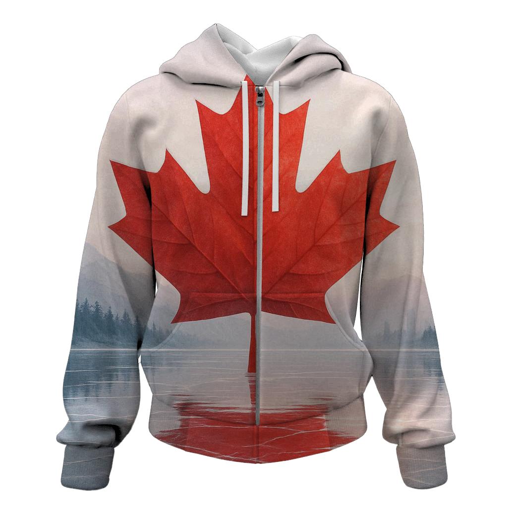Canada Frosted Maple Reflection hoodies fashion