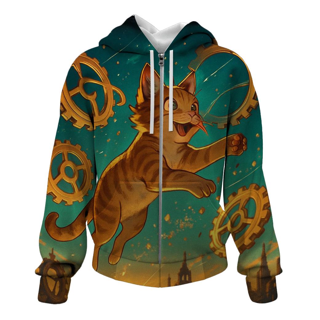 Clockwork Cosmos Cat premium hoodies
