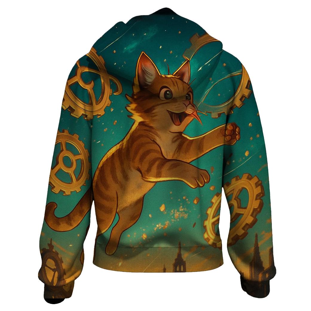Clockwork Cosmos Cat premium hoodies