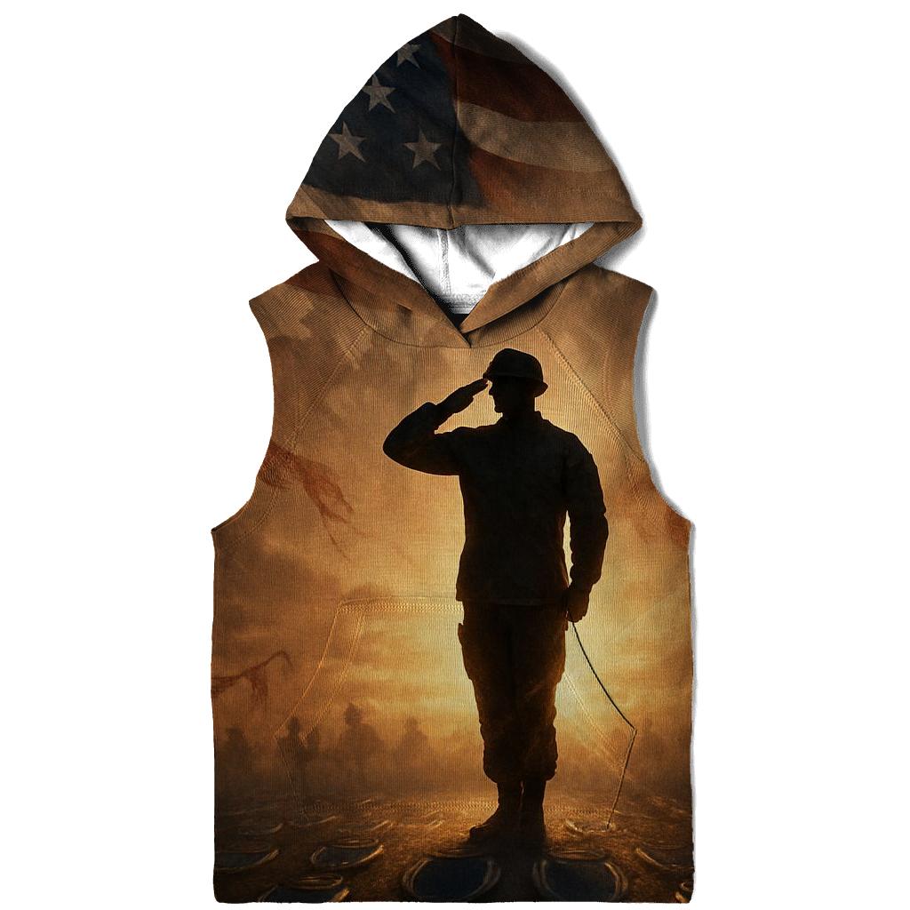 Dawn Sentinel Flag embroidered hoodies