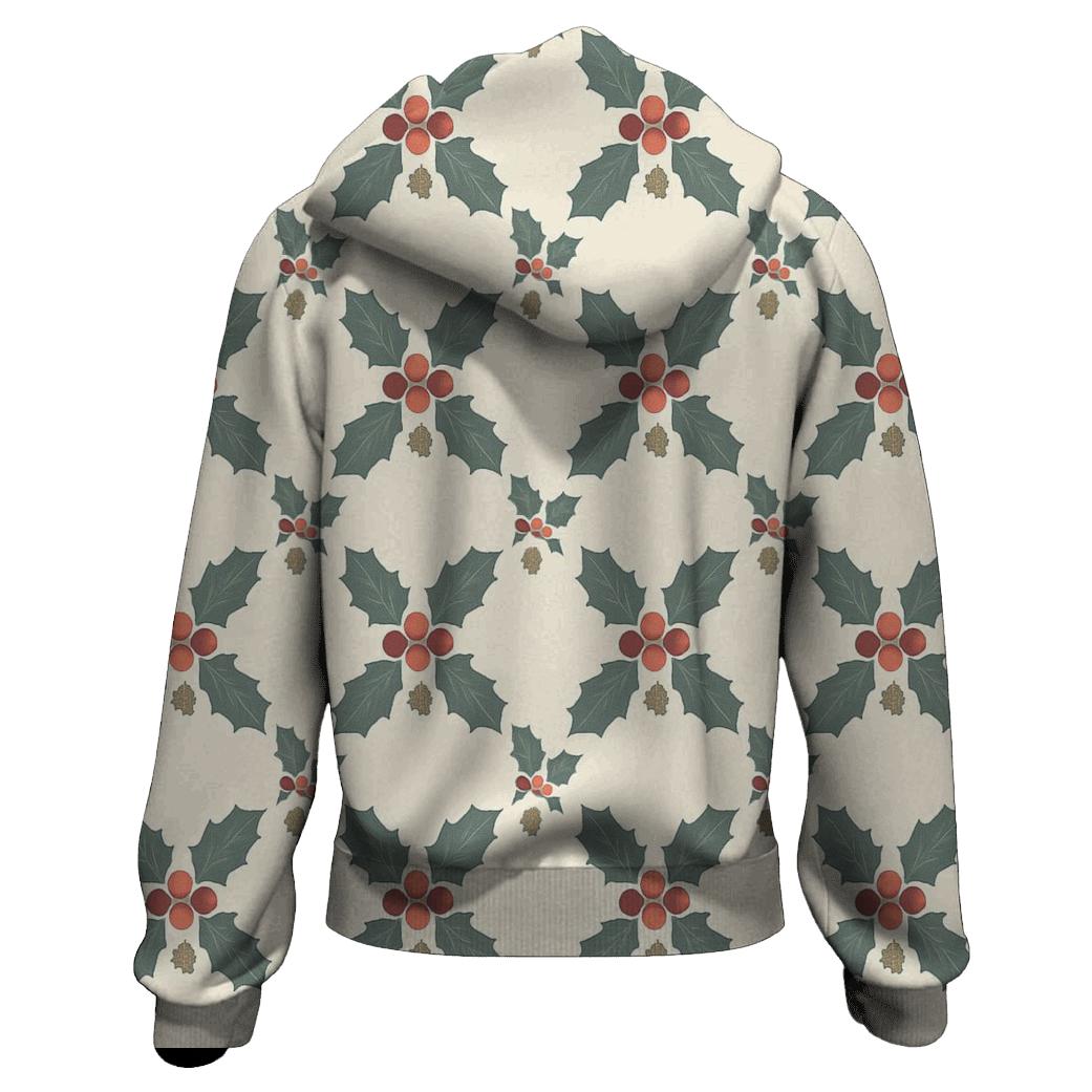 Holly Lattice On Ivory Background designer hoodies