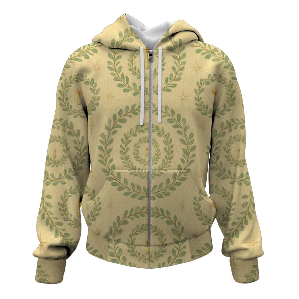 Mistletoe Concentric On Pale Gold Background hoodie styles