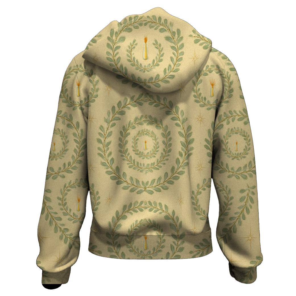 Mistletoe Concentric On Pale Gold Background hoodie styles