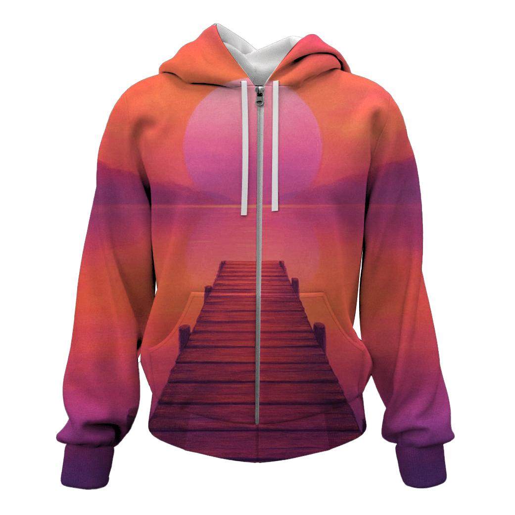 Lavender Pier Reflection zip-up hoodies