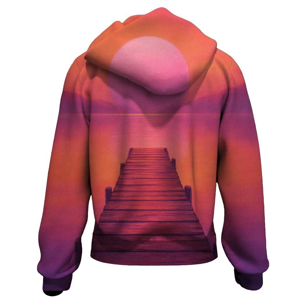 Lavender Pier Reflection zip-up hoodies