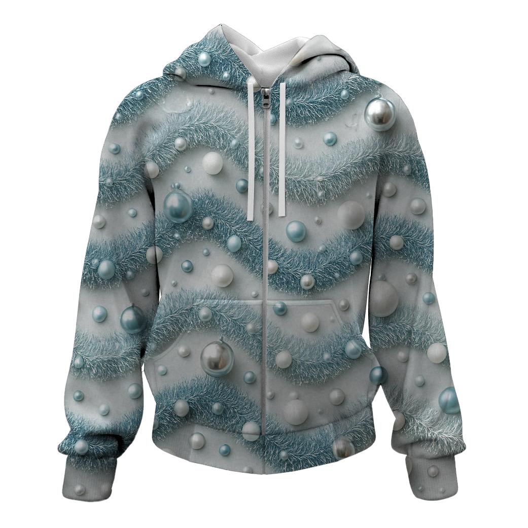 Tinsel Wave On Silver White Background graphic hoodies