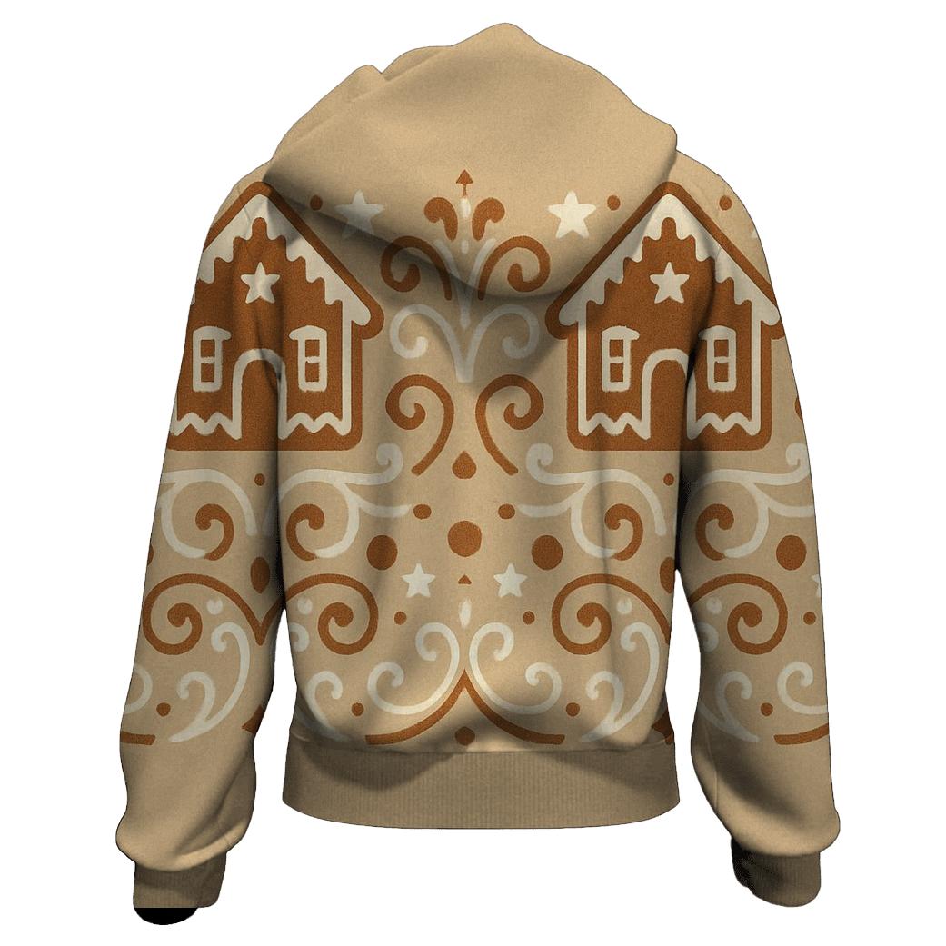 Gingerbread Border On Warm Beige Background custom hoodies