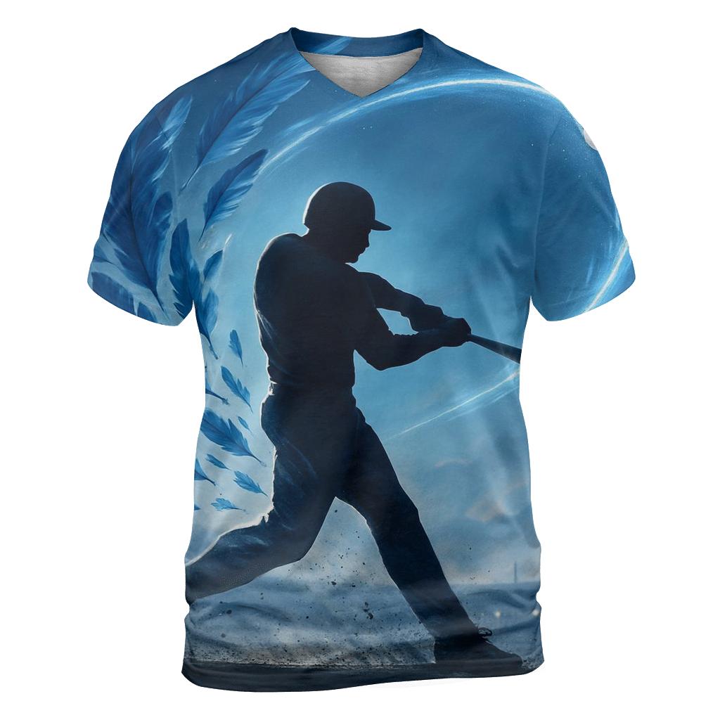 Sky Swing Blue Jays artistic all-over print tops