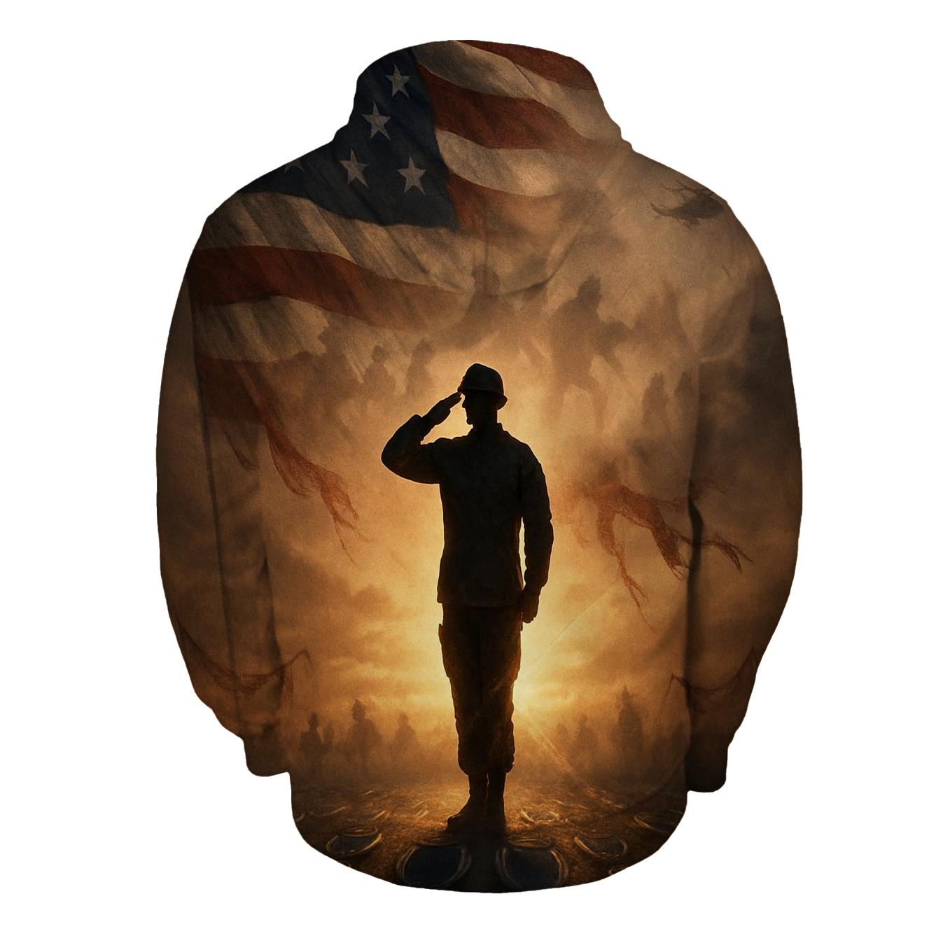 Dawn Sentinel Flag embroidered hoodies