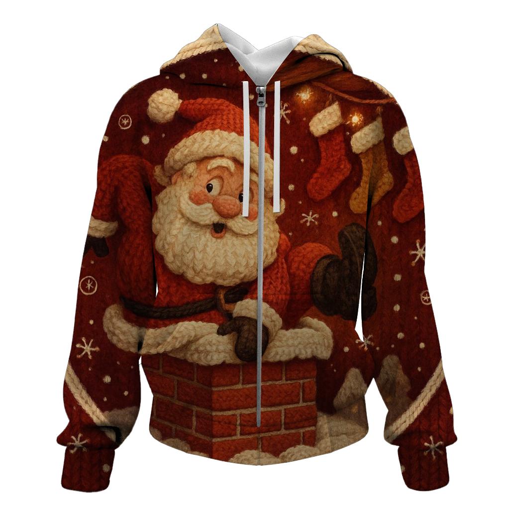 Santas Cozy Chimney Exit zip-up hoodies