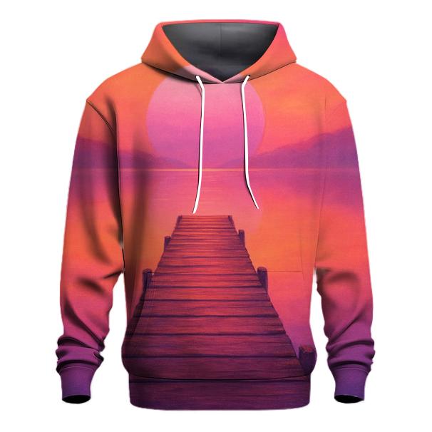 Lavender Pier Reflection embroidered hoodies