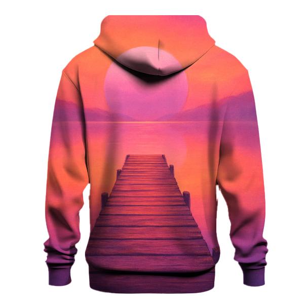 Lavender Pier Reflection embroidered hoodies