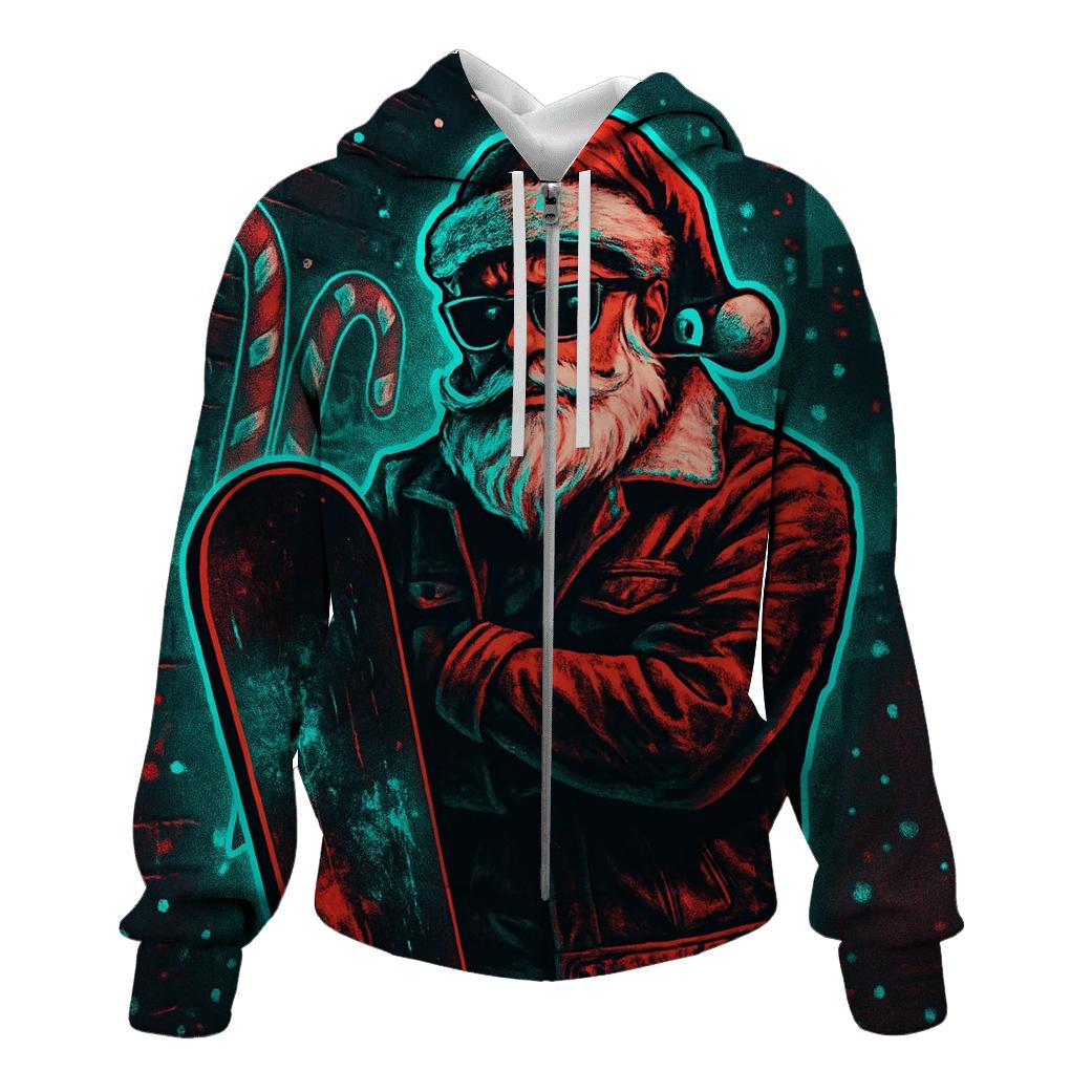 Streetwise Night Rider Santa designer hoodies
