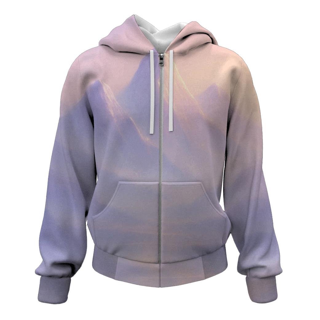 Pastel Mist Mountains printed hoodies