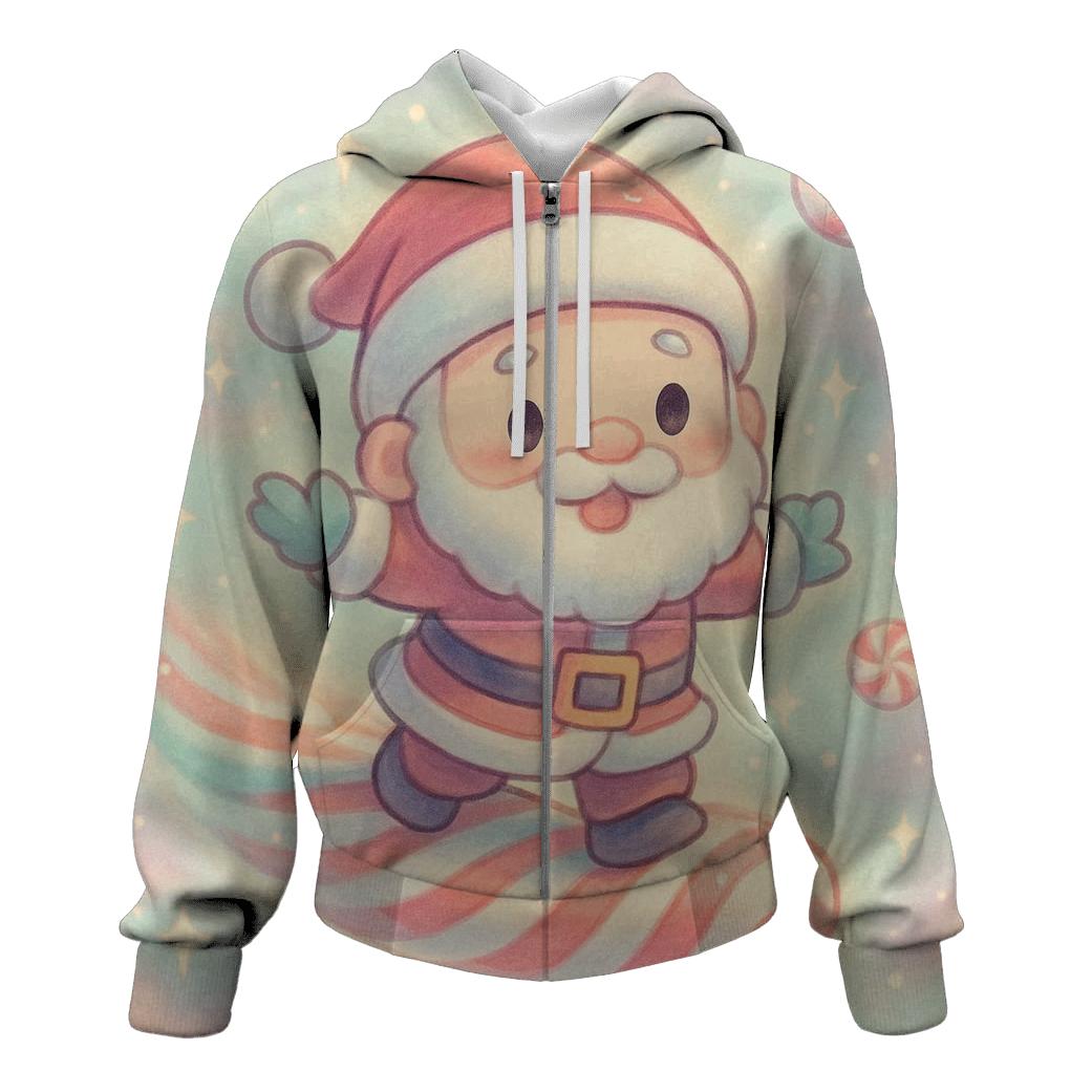 Chibi Candied Comet Santa printed hoodies
