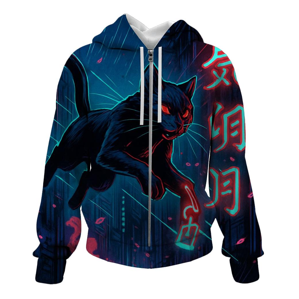 Phantom Alley Ninja Cat printed hoodies