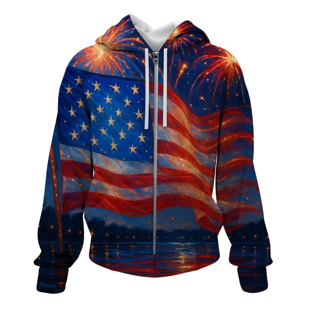 Firework Cascade Flag hoodie designs