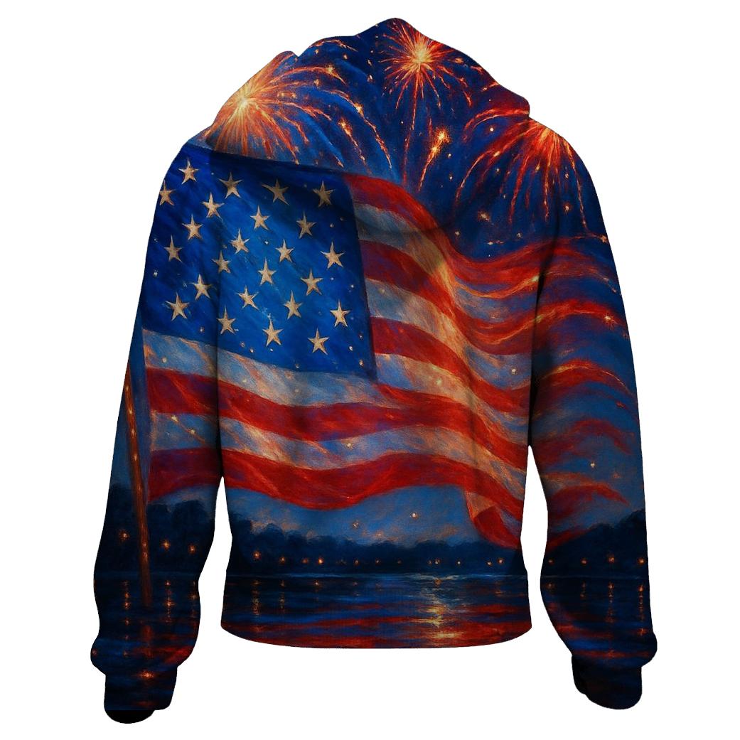 Firework Cascade Flag hoodie designs