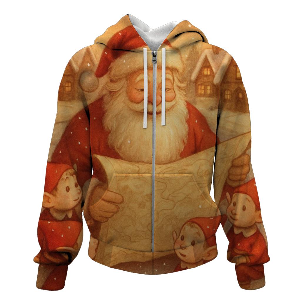 Frosted Storybook Santa hoodies fashion