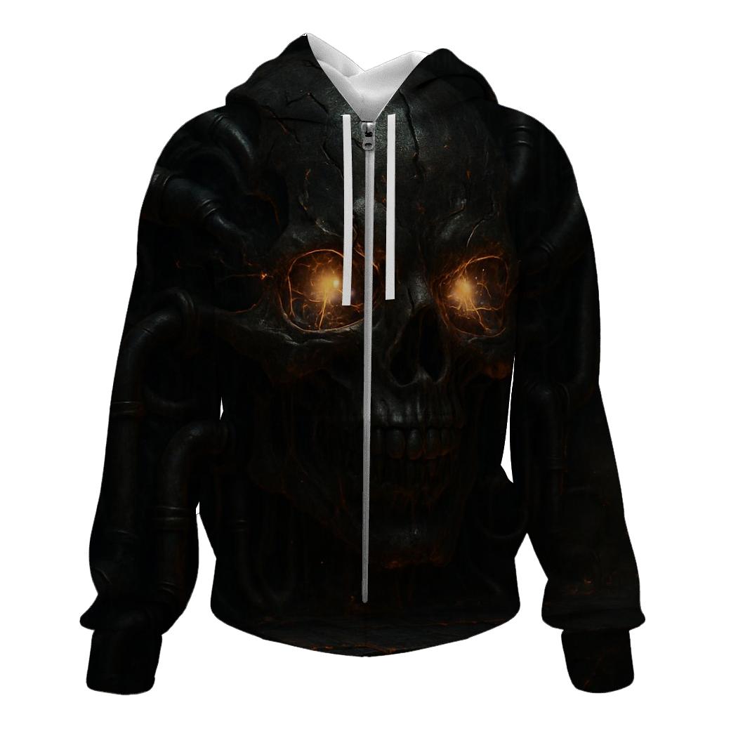 Biomech Skull Forge premium hoodies