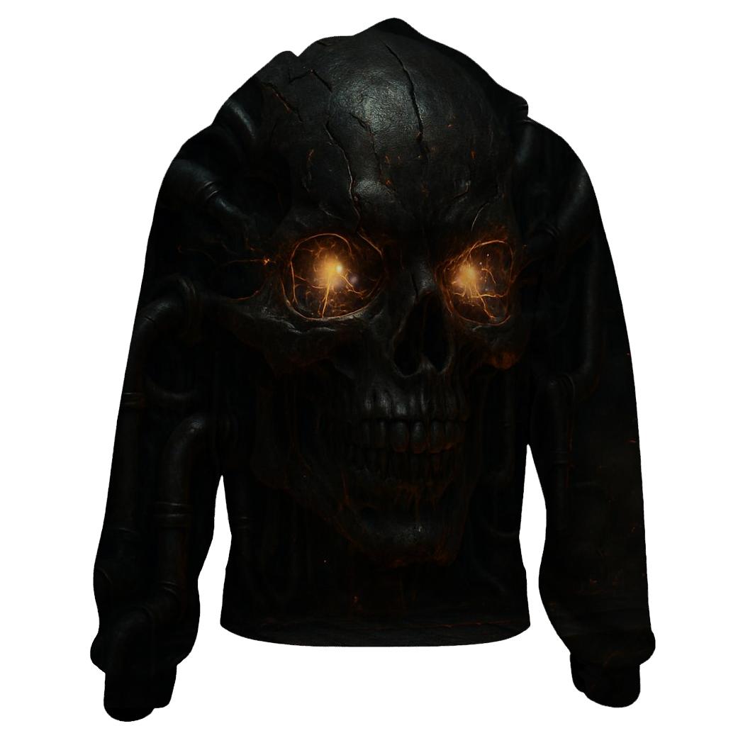 Biomech Skull Forge premium hoodies
