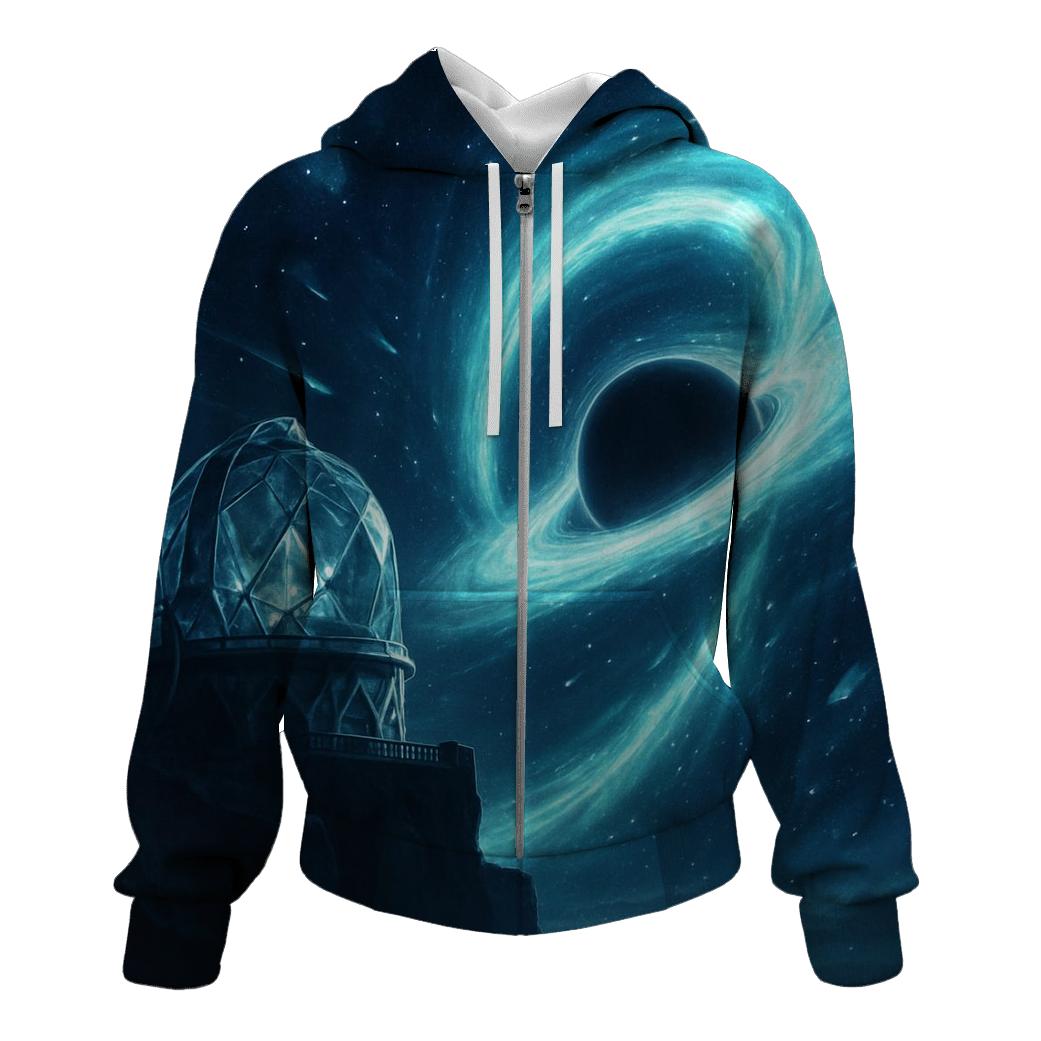 Aurora Over The Black Hole premium hoodies