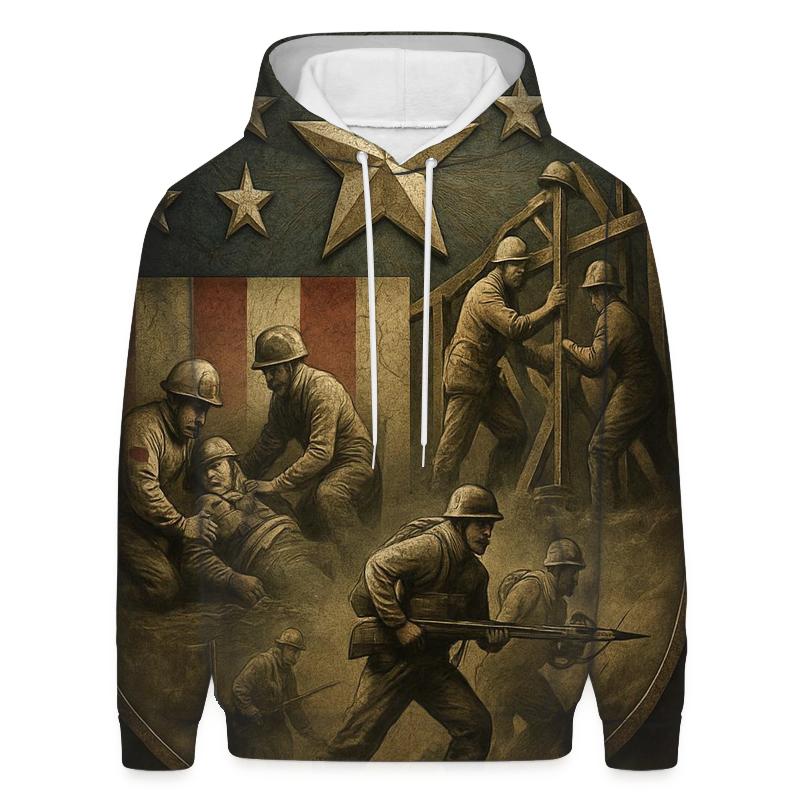 Heritage Shield Flag Mosaic premium hoodies
