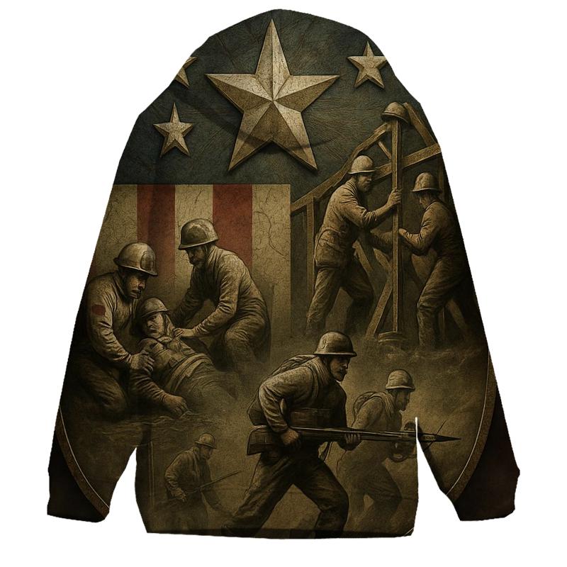 Heritage Shield Flag Mosaic premium hoodies