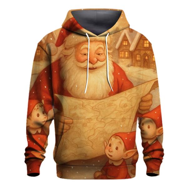 Frosted Storybook Santa heavyweight hoodies