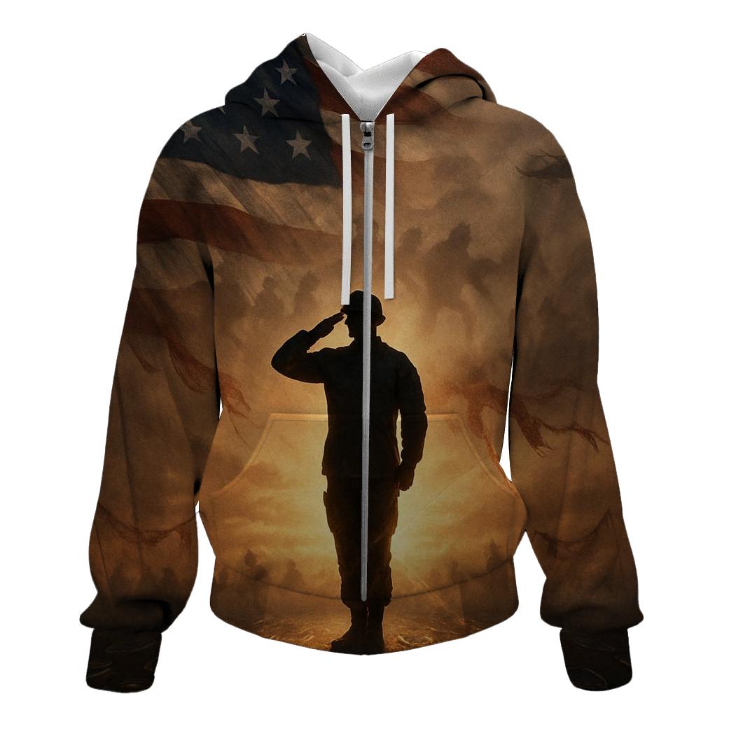 Dawn Sentinel Flag heavyweight hoodies