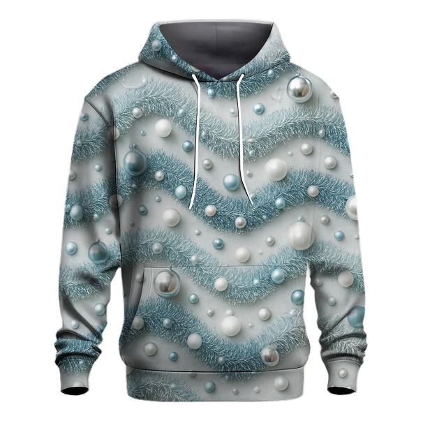 Tinsel Wave On Silver White Background zip-up hoodies
