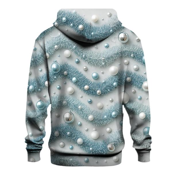 Tinsel Wave On Silver White Background zip-up hoodies