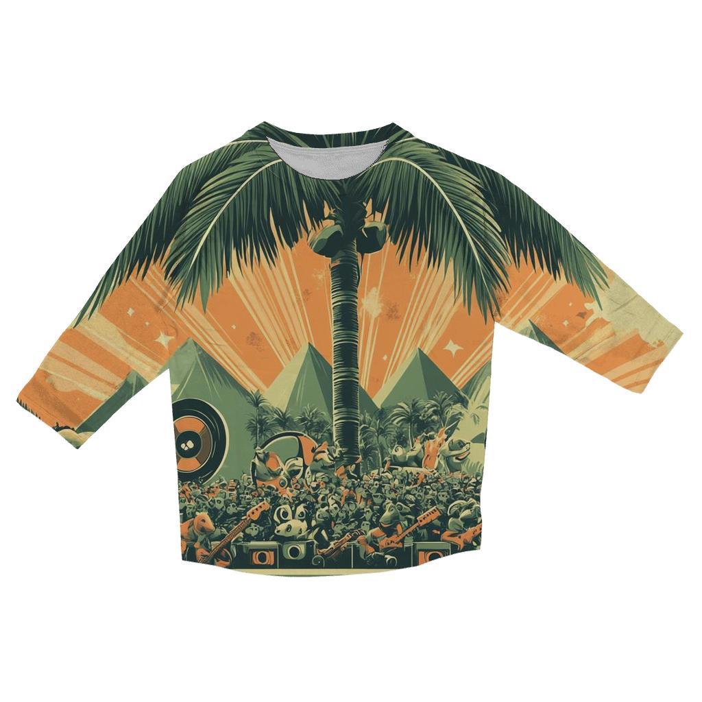 Tape-Deck Jungle Jamboree trendy 3/4 sleeve tops