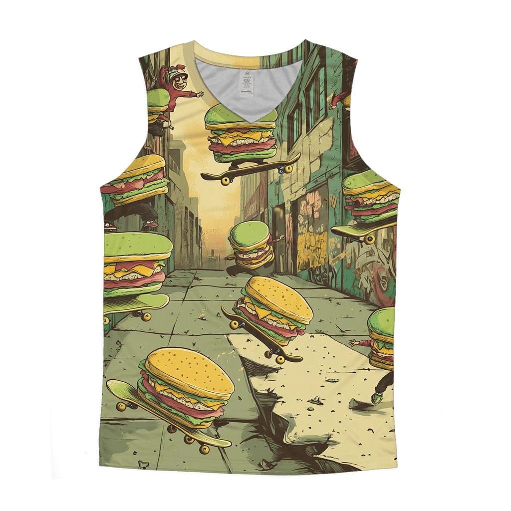 Skateboard Sandwich Syndicate graphic print tank tops