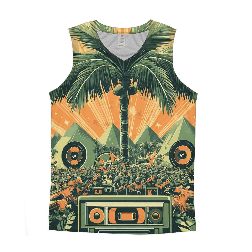 Tape-Deck Jungle Jamboree graphic print tank tops