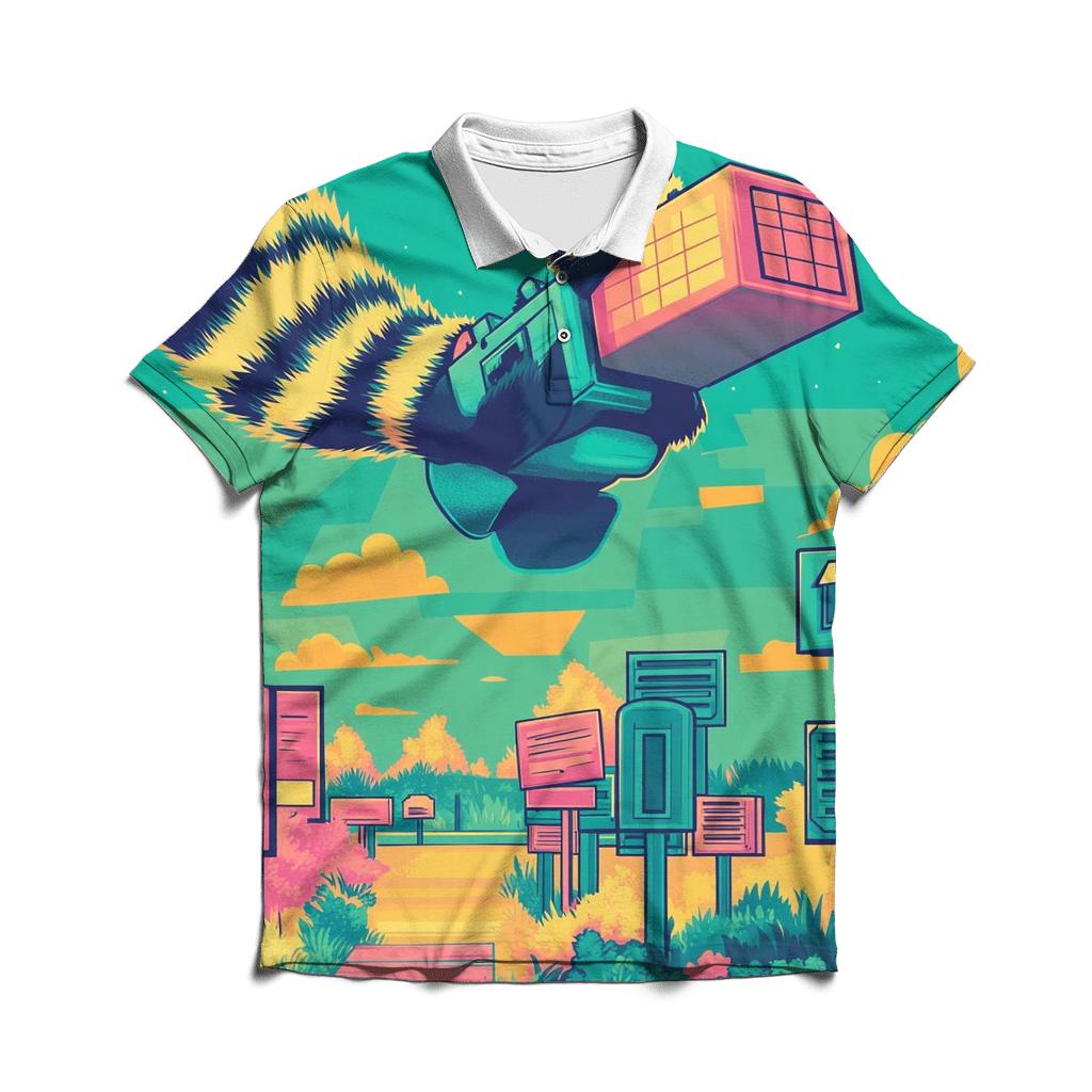 Pixel Pogo Postal Patrol embroidered polo tops