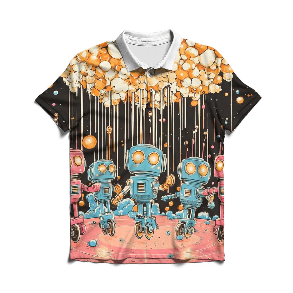 Rubber Robot Roller Rink embroidered polo tops