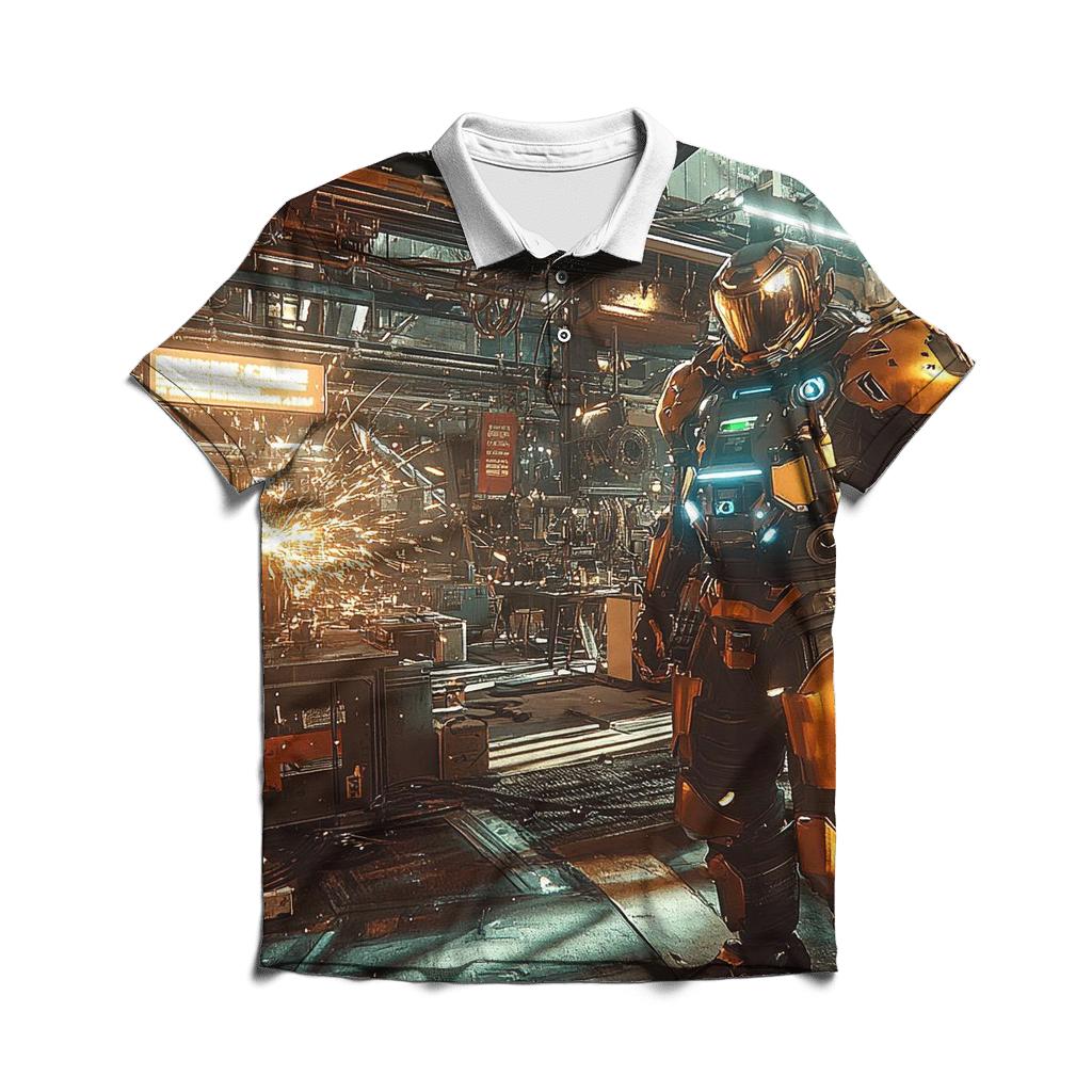 Sam Rockwell: Mechanical Mischief Of The Iron Maverick embroidered polo tops