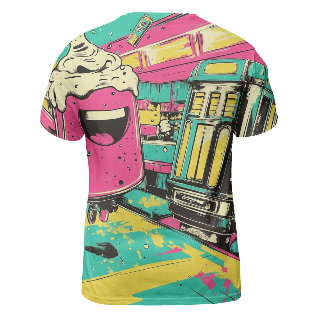 Neon Diner Ruckus artistic all-over print tops