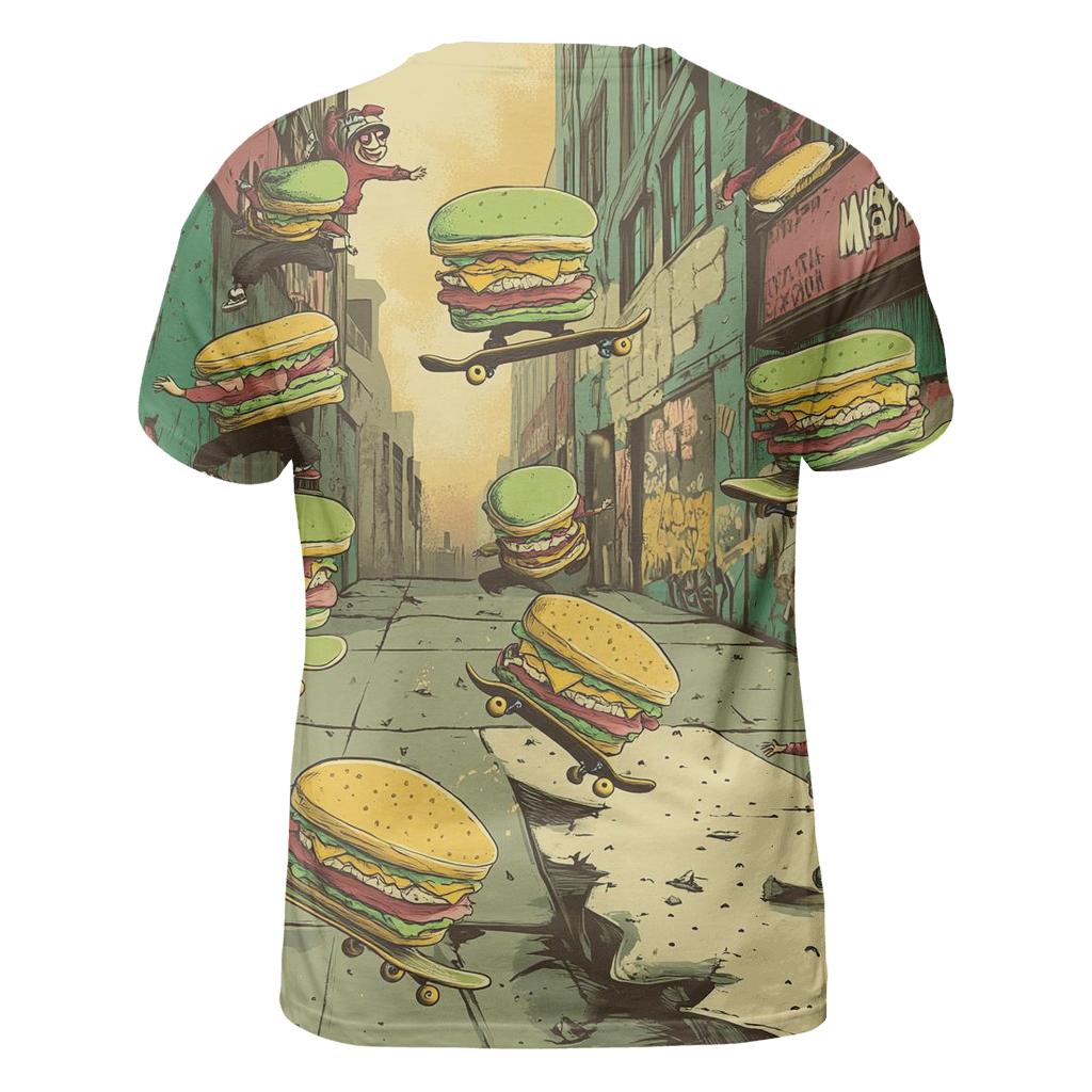 Skateboard Sandwich Syndicate artistic all-over print tops