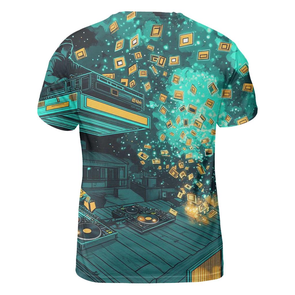 Mixtape Meteor vibrant all-over design tees