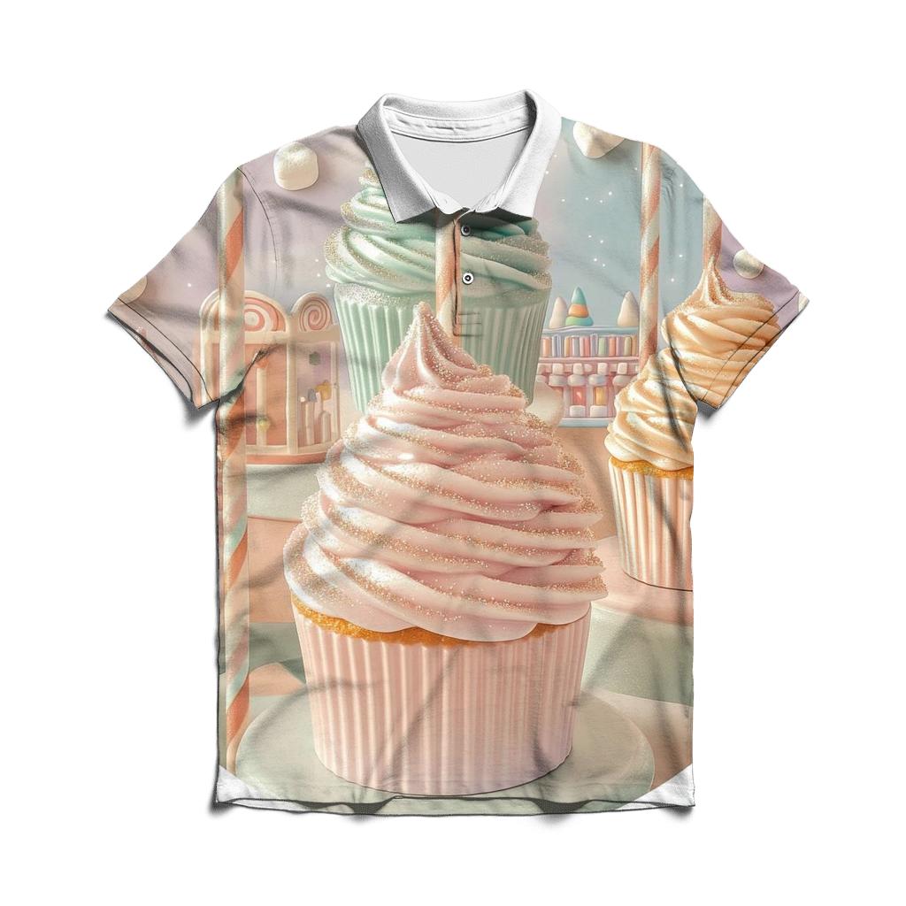 Cupcake Carousel Dream premium cotton polo shirts