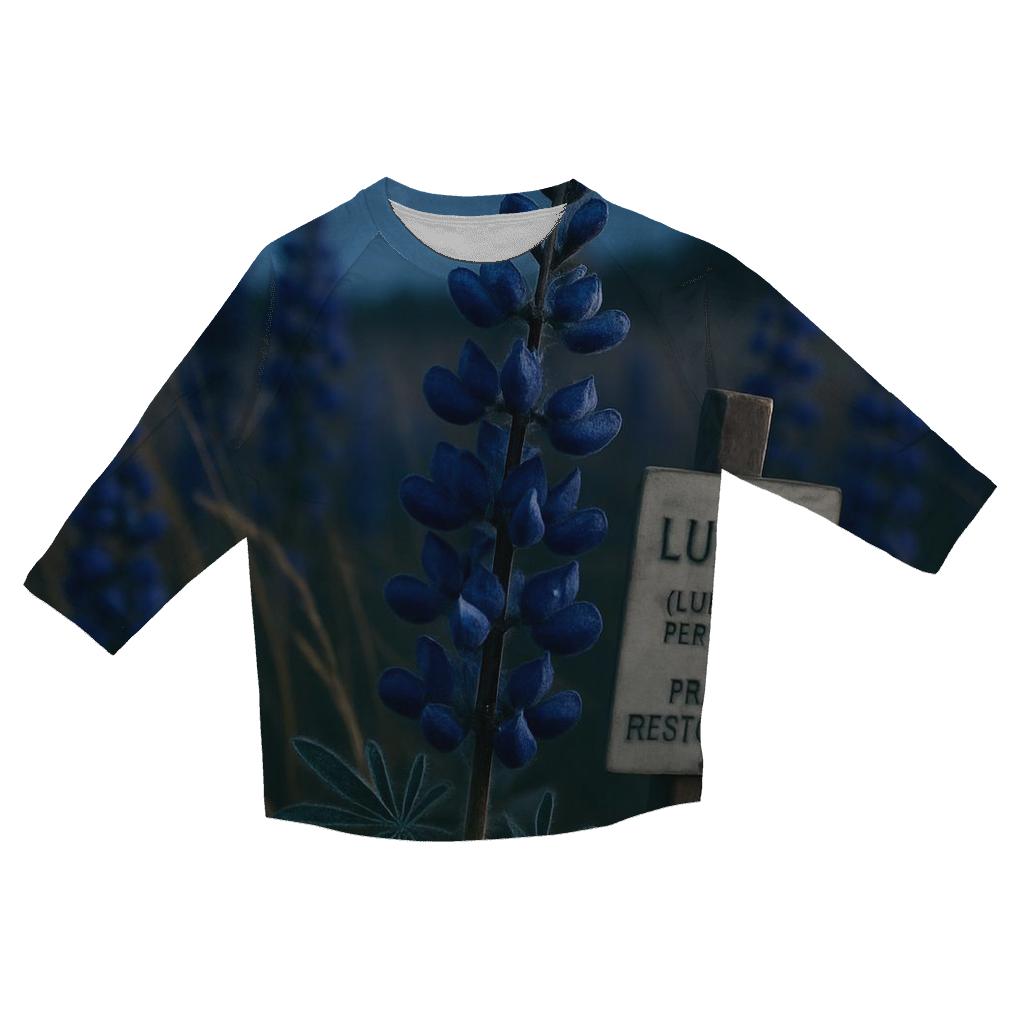 Midnight Prairie Lupine Study stylish quarter sleeve tops