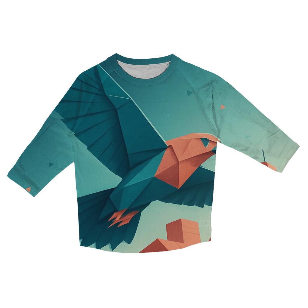 Chromatic Origami Falcon printed three quarter sleeve shirts