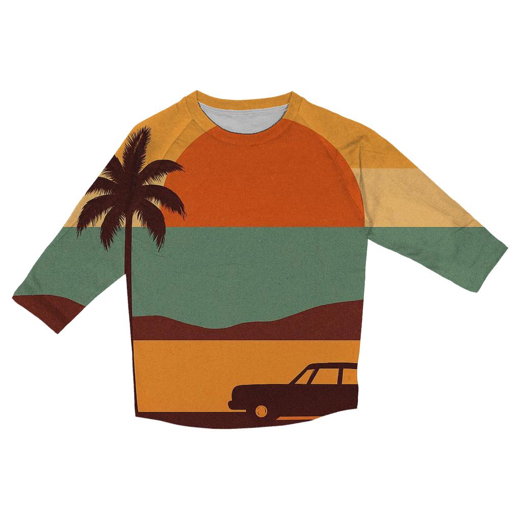 Sunset Groove Stripes cotton quarter sleeve shirts